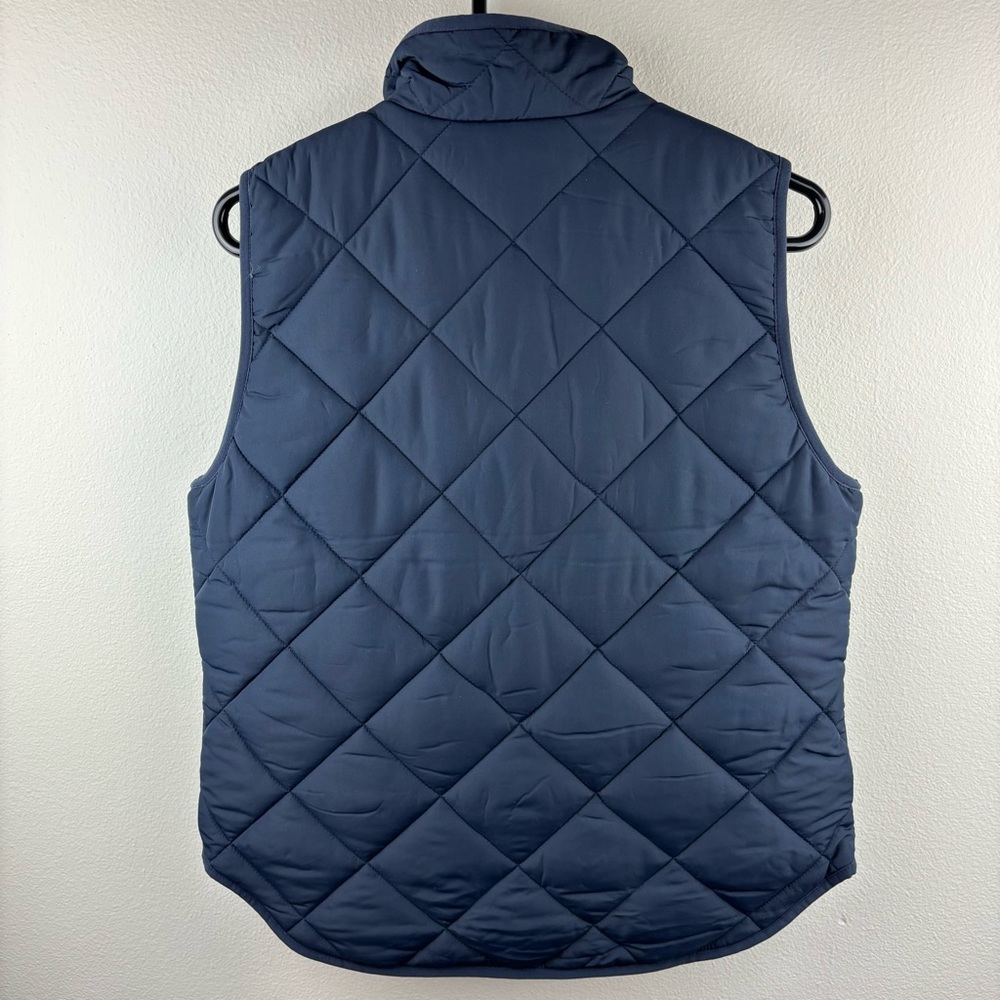 J. Crew Quilted Vest Women's Sz Medium M Jacket AB467 Puffer Full-Zip Navy Blue - Picture 2 of 5
